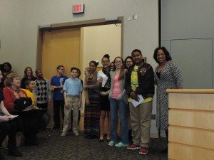 Eastwood Spanish Team is recognized by Dr. Woodson & the WT Board of Education.