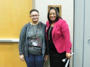 Endya Daniels, Westlane Middle School with Supt. Dr. Woodson