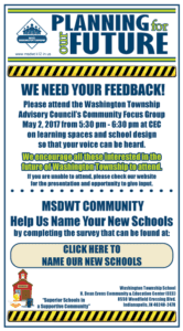 Help name our schools and input on school designs.
