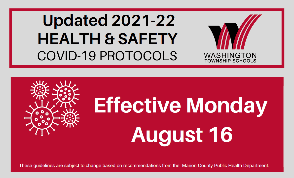 Covid-19 Protocols Effective 8/16/21 - MSD Washington Township